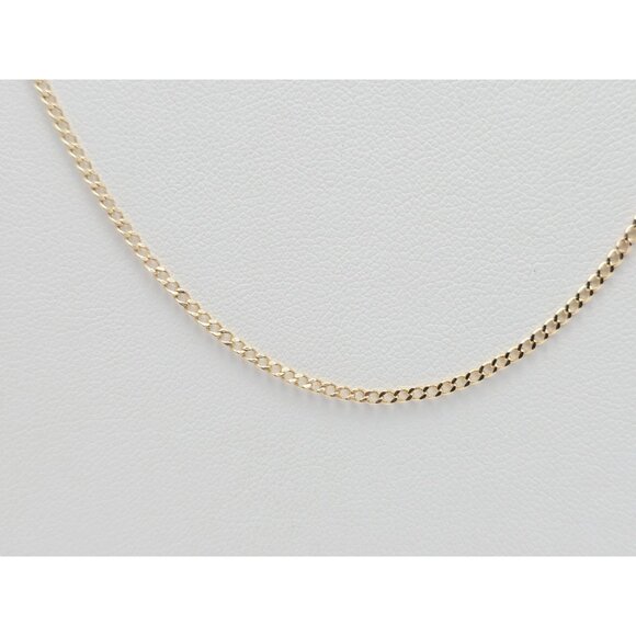 Unique Thin 14K Solid Yellow Gold Designer Cuban Link Chain Necklace 22" Length - Picture 12 of 14